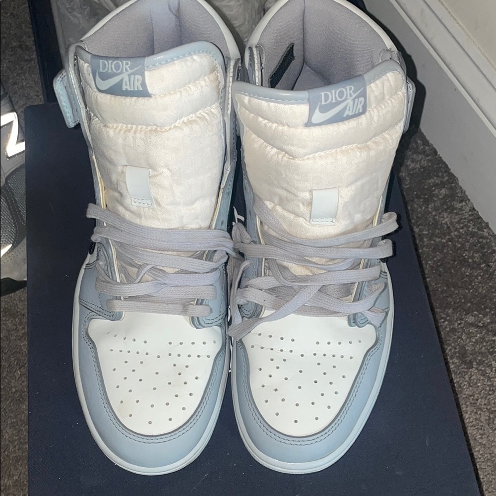 Dior Air High-Top Sneakers in Light Blue and White